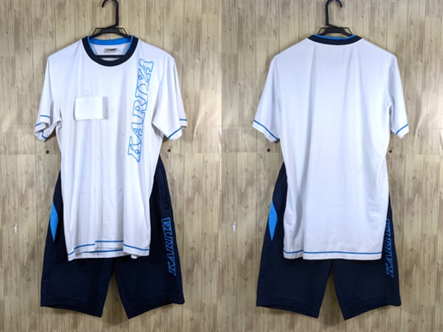 q16 愛知県 刈谷高校 体操服 体操着 シャツ+ハーフパンツ/yt3569【4lWE