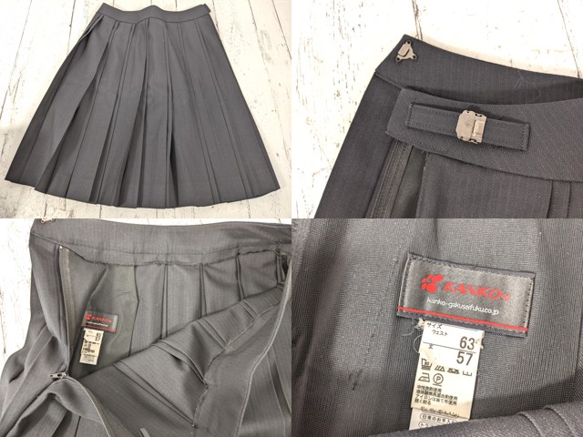 m12 愛知県 幸田高校 ブレザー+夏服ブラウス+カッターシャツ+冬服スカート+リボン/yt7049【35XLE】