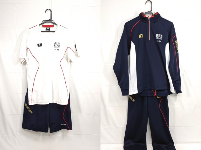 W92 愛知県 栄徳高校 体操服 体操着 シャツ+ハーフパンツ+長袖ジャージ