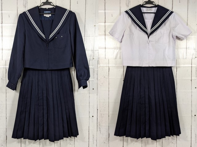 y31 愛知県 富田中学校 冬服・夏服セーラー服+冬服スカート/yt4191