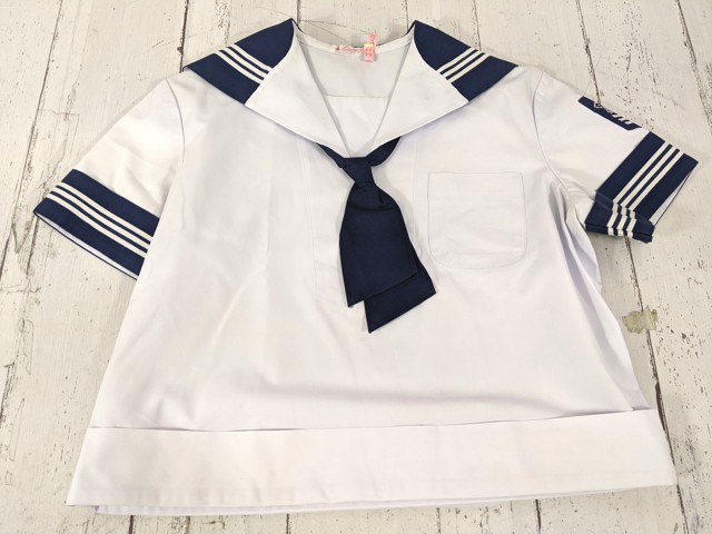 L14 山梨県 英和高校 女子校 ネクタイ付き夏服セーラー服+ジャンパースカート+夏キュロット/yt7050【4XJEE】