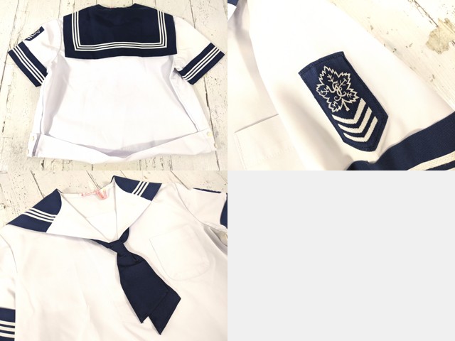 L14 山梨県 英和高校 女子校 ネクタイ付き夏服セーラー服+ジャンパースカート+夏キュロット/yt7050【4XJEE】