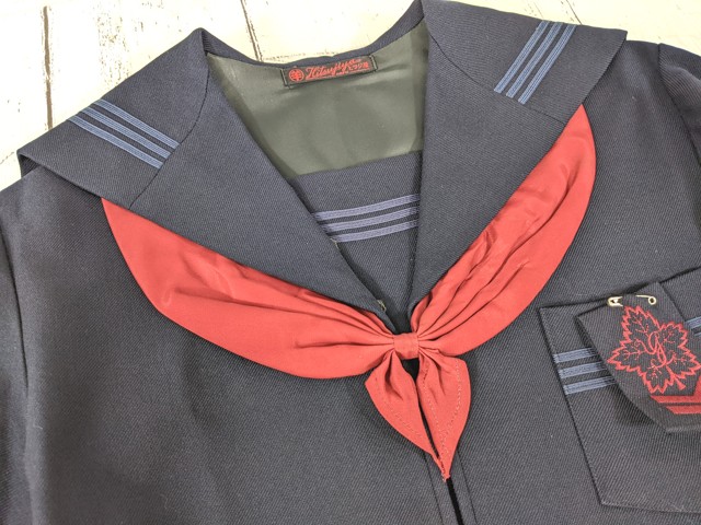 L14 山梨県 英和高校 女子校 冬服セーラー服+冬用ジャンパースカート+スカーフ/yt7051【5WQKQ】