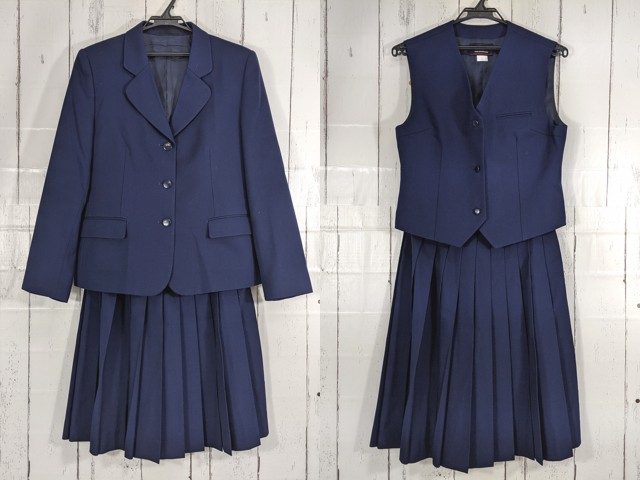 b95 千葉県立薬園台高校 ブレザー+ベスト+夏服・冬服スカート/yt4668【1XJEC】
