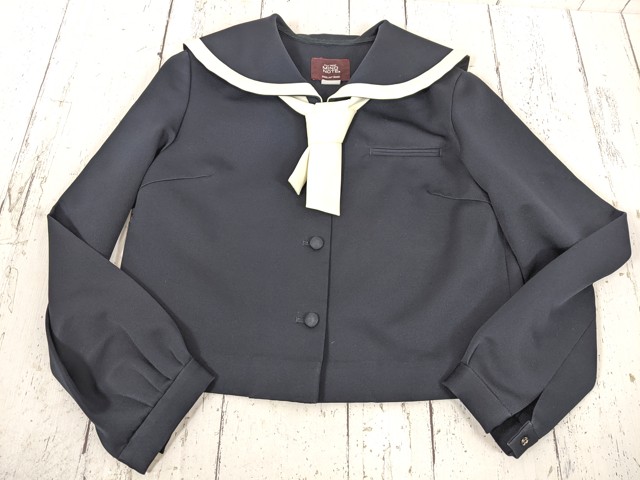 o27 沖縄県 首里高校 女子用学生服 制服 ネクタイ付き冬服セーラー服+冬服スカート/yt7052【15EUC】