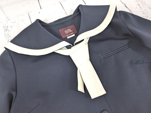 o27 沖縄県 首里高校 女子用学生服 制服 ネクタイ付き冬服セーラー服+冬服スカート/yt7052【15EUC】