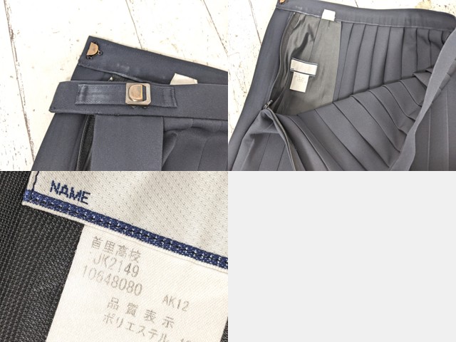 o27 沖縄県 首里高校 女子用学生服 制服 ネクタイ付き冬服セーラー服+冬服スカート/yt7052【15EUC】