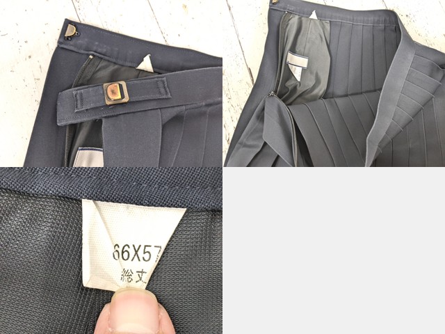 o27 沖縄県 首里高校 女子用学生服 制服 ネクタイ付き冬服セーラー服+冬服スカート/yt7053【15CJE】