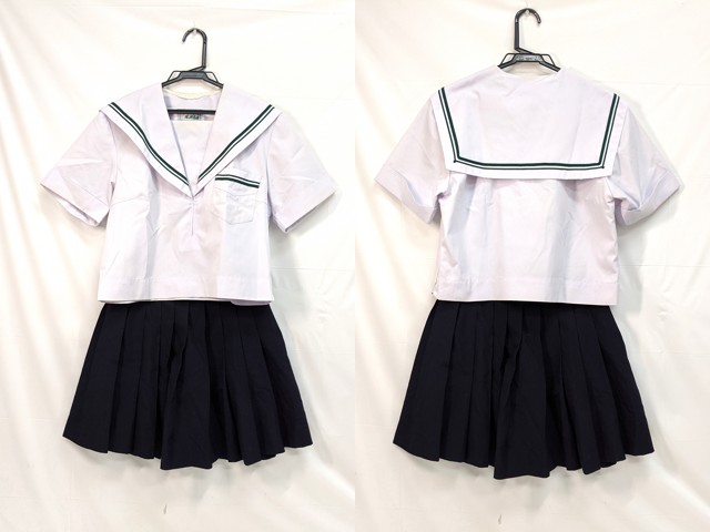 M44 愛知県 松原中学校 夏服セーラー服+夏服スカート/yt3004【11ERT 