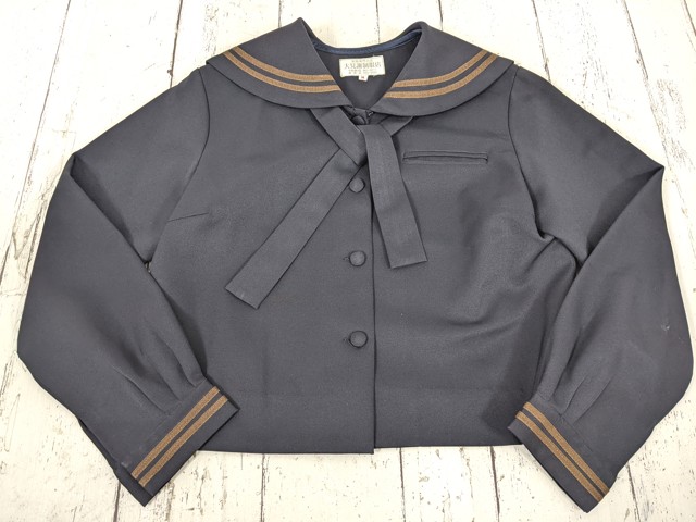 o27 沖縄県 那覇高校 女子用学生服 制服 冬服セーラー服+冬服スカート+ネクタイ/yt7054【15WKC】