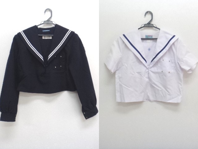 G14 愛知県 扇台中学校 セーラー服170A+夏服半袖シャツ165A&frasl;yt0729