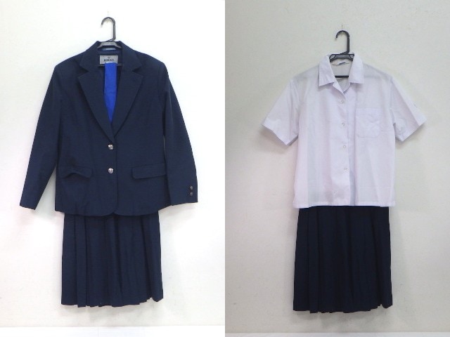 b27 愛知県立安城東高校 ブレザー+半袖シャツ+冬服スカート+ネクタイ 