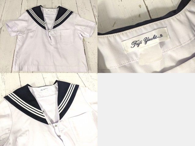 d68 東京都日野第二中学校 夏服セーラー服+冬服スカート/yt4962【6XJE】