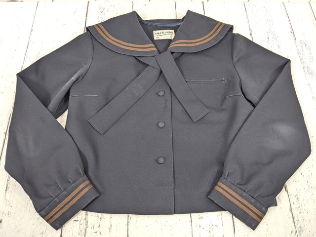 o27 沖縄県 那覇高校 女子用学生服 制服 冬服セーラー服+冬服スカート+ネクタイ/yt7055【15WIK】