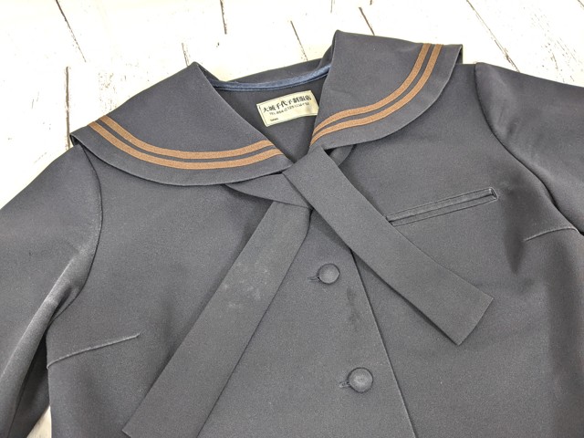 o27 沖縄県 那覇高校 女子用学生服 制服 冬服セーラー服+冬服スカート+ネクタイ/yt7055【15WIK】