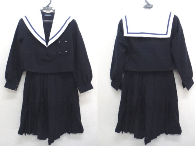 【新品未使用】 冬セーラー服 白2本線 160A 中学 高校 女子制服 本物 新品未使用】 冬セーラー服 白2本線 160A 中学 高校 女子制服