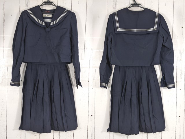 b30 秋田県 秋田東中学校 冬服セーラー服+冬服スカート/yt4594【8CDF】