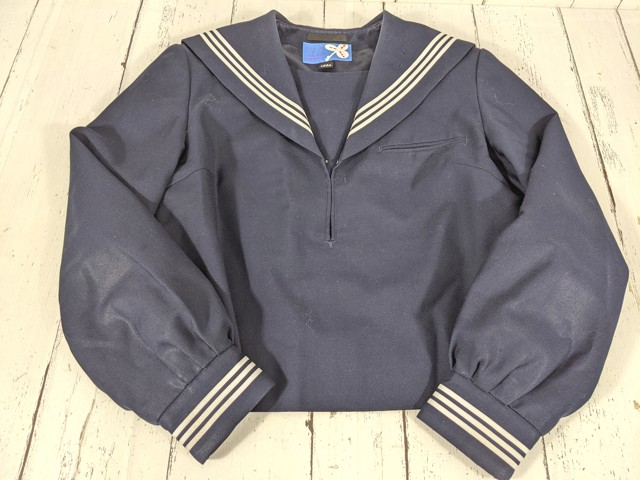 d68 東京都日野第二中学校 冬服・夏服セーラー服+夏服スカート+リボン/yt4963【18XJV】