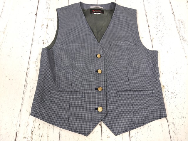 T2776 東京都目黒区立第八中学校 女子用学生服 制服 夏用ベスト+サスペンダー付き夏用スカート/yt7056【1WEOV】