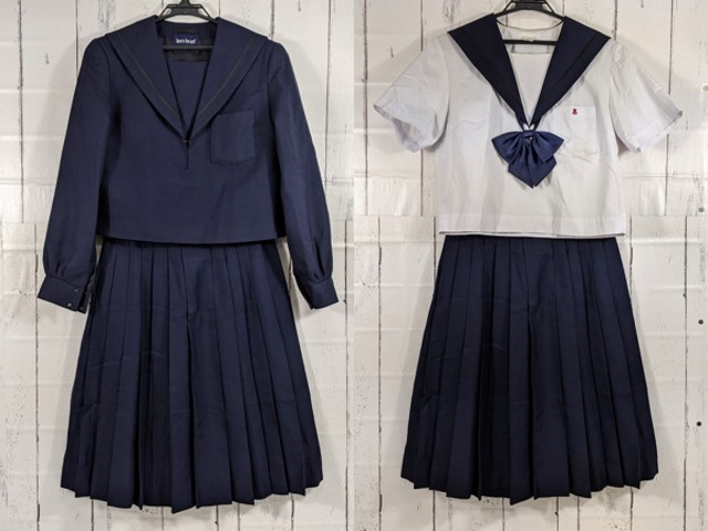 v81 愛知県立熱田高校 夏服・冬服セーラー服+冬服スカート+リボン 
