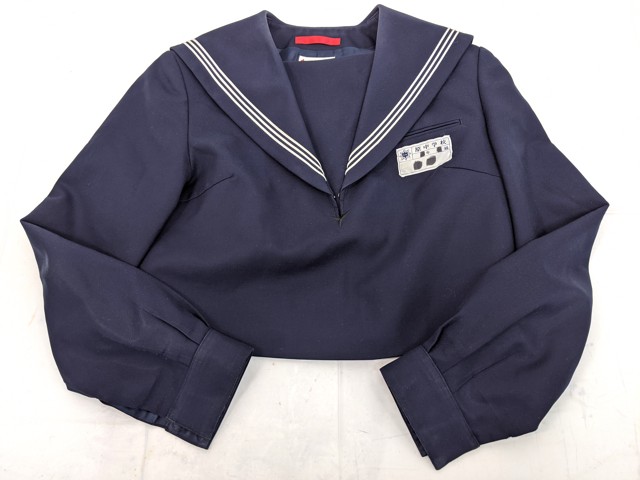 m86 福岡市立原中学校 冬服セーラー服+ジャンパースカート+スカーフ/yt3166【9DHE】