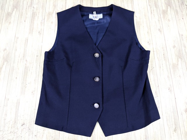 o37 千葉県 富岡中学校 ベスト+冬服スカート/yt3495【12LT】