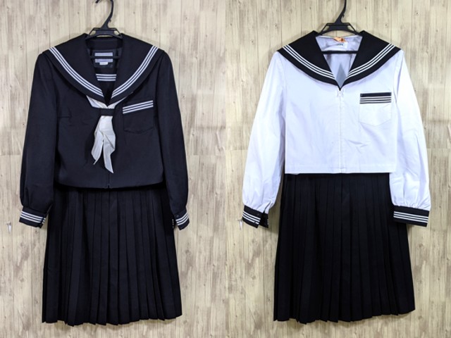 u00 三重県立松阪高校 冬服・中間服セーラー服+冬服スカート+スカーフ