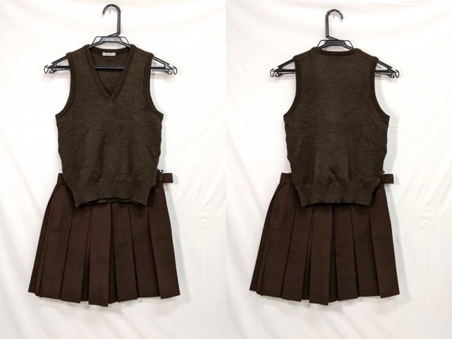 L47 京都府 ノートルダム女学院小学校?? ニットベスト+夏服スカート/yt2884【3UER】