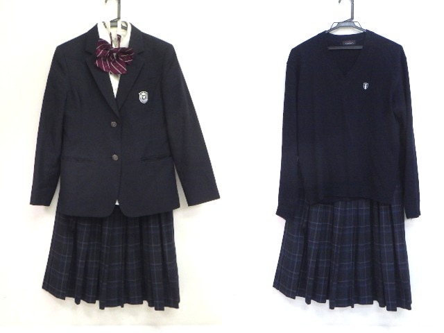 制服 ブレザー セーター スカート リボン z26 京都 鴨沂高校 ブレザー+長袖ブラウス+セーター+スカート+