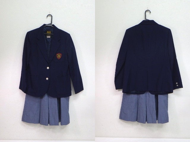 b81 大阪市立歌島中学校 ブレザー+冬服スカート/yt1805【25AF】 | 女子