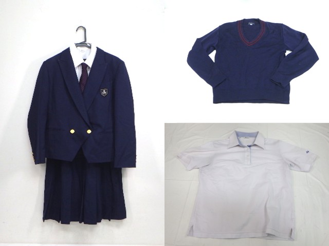 V63 愛知県 星城高校 ブレザー+半袖ポロシャツ+長袖シャツ+セーター+冬