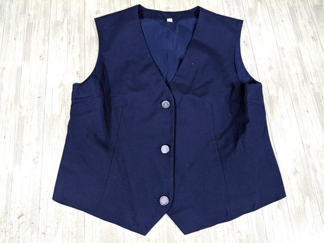 o37 千葉県 富岡中学校 ベスト2点+夏服スカート/yt3499【12WR】