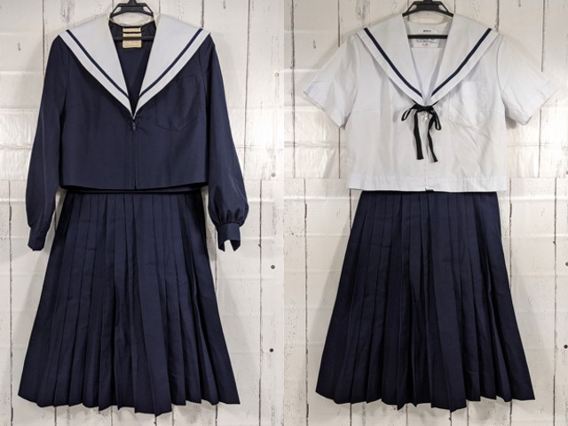 P67 愛知県 御幸山中学校 冬服・夏服セーラー服+冬服スカート+