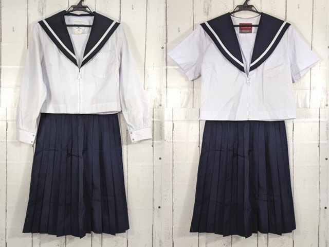 T2222 中学校 高校 中間服セーラー服+夏服スカート/yt4163【8XKE