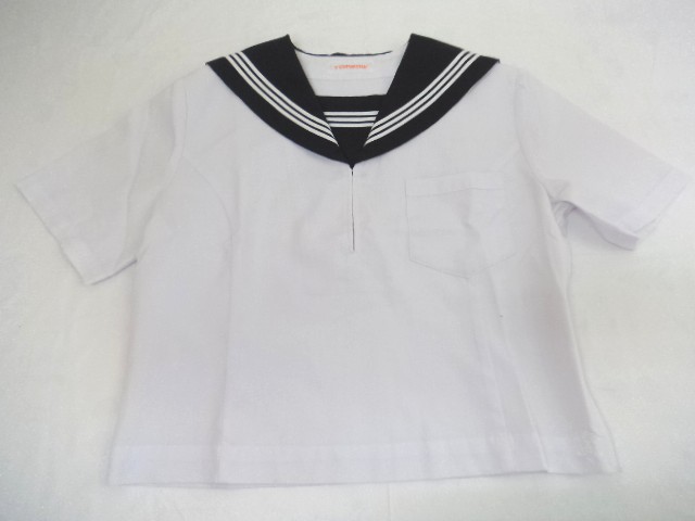 W32 中学校 高校 夏服セーラー服 黒襟 サイズ165A/yt0074