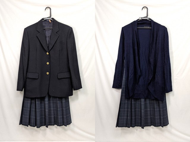 L47 京都府 堀川高校 ブレザー+カーデガン+夏服スカート/yt2888【13WYR】
