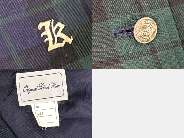 L47 京都府 上京中学校 ブレザー+半袖シャツ+ベスト/yt2889【15SJR】