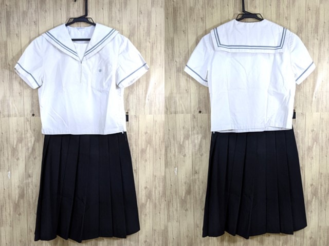 n83 愛知県 名古屋女子大学高校 夏服セーラー服+夏服スカート/yt3503