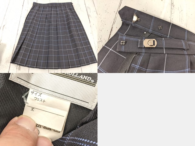 d68 東京都 日野第二中学校ブレザー+ベスト+夏服・冬服スカート+リボン/yt4971【25CKD】