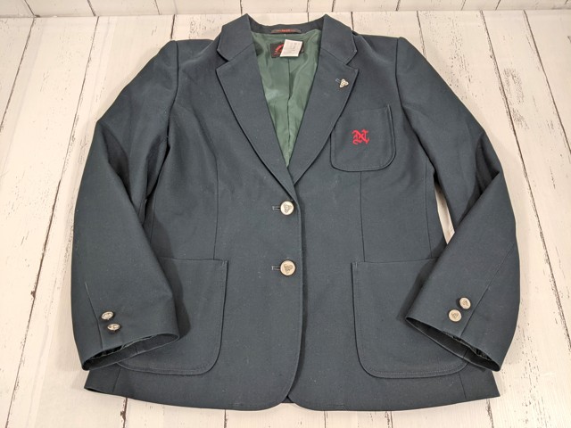 W13 広島県 海田西中学校 ブレザー+長袖シャツ+ジャンパースカート+