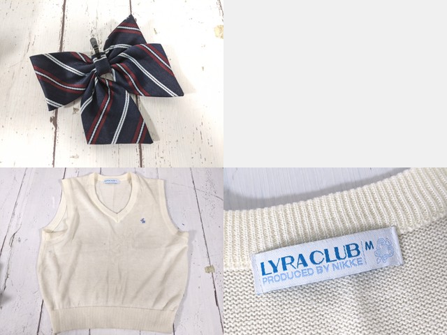 d09 大阪府 泉南中学校 ブレザー+ニットベスト+夏服・冬服スカート+リボン/yt4883【18SKC】