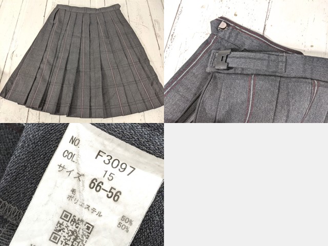 d09 大阪府 泉南中学校 ブレザー+ニットベスト+夏服・冬服スカート+リボン/yt4883【18SKC】