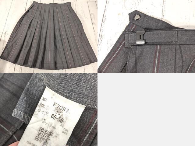 d09 大阪府 泉南中学校 ブレザー+ニットベスト+夏服・冬服スカート+リボン/yt4883【18SKC】