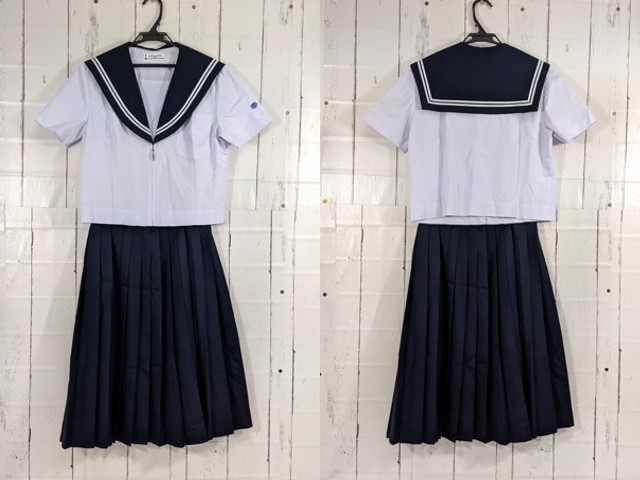 N66 愛知県 東郷町立春木中学校 夏服セーラー服+夏服スカート/yt3908