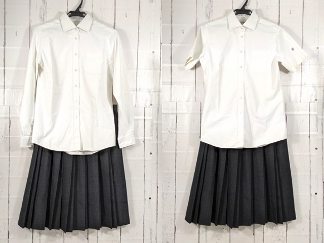 T2095 京都府 京都堀川音楽高等学校 半袖・長袖シャツ+夏服スカート/yt4008【15ZXK】