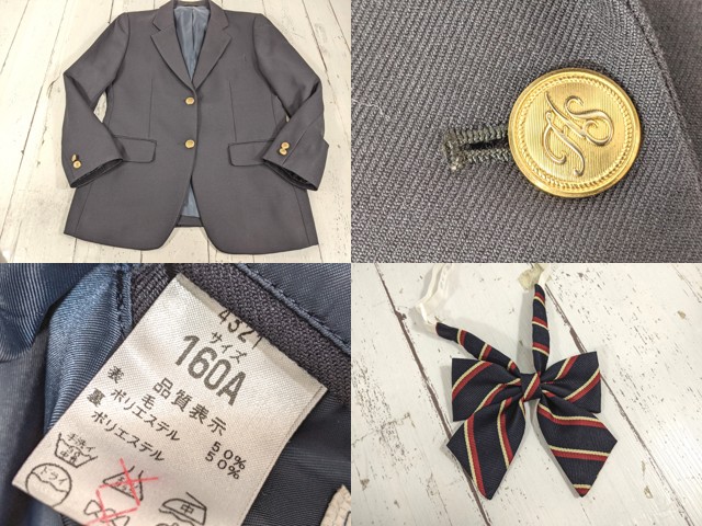 d69 東京都 東村山第三中学校 ブレザー+夏服・冬服スカート+リボン/yt4973【18CJE】