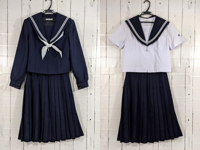 N66 愛知県 東郷町立春木中学校 冬服夏服セーラー服+冬服スカート+