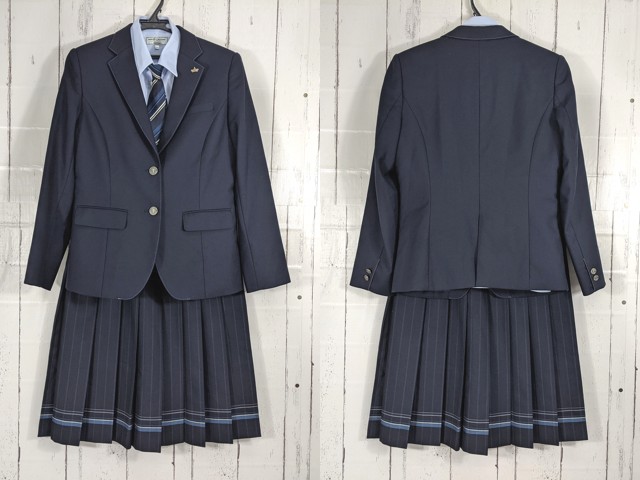 Z97 福岡県立八幡高校 校章付きブレザー+長袖シャツ+冬服スカート+