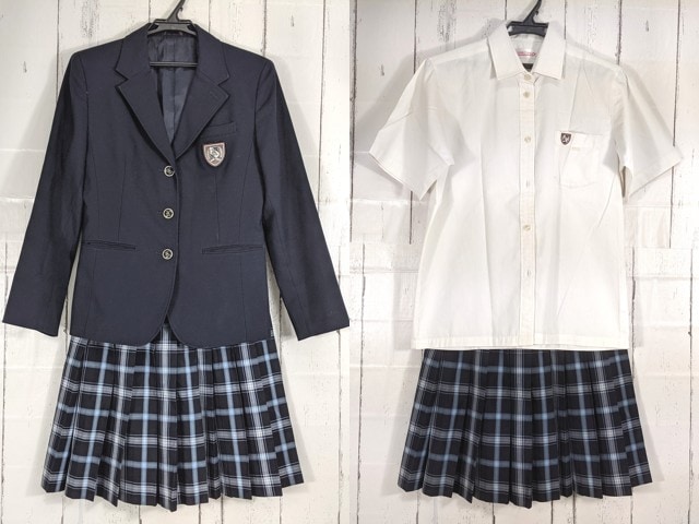 U86 愛知県 神丘中学校 ブレザー+半袖カッターシャツ+夏服・冬服 