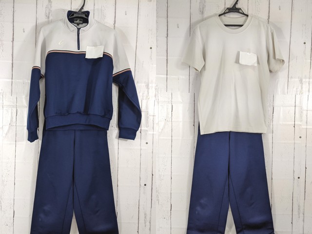 d69 東京都 東村山第三中学校 体操服 体操着 +半袖シャツ+長袖ジャージ上下/yt4975【35CV】
